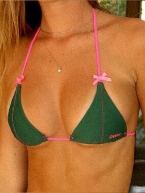 EUC Chooks LA Contrast Bow Sage Green in Size Medium